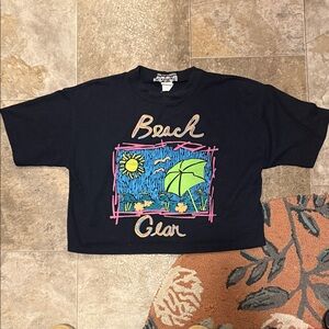 Vintage 80’s/90’s Obvious Beach Glam Black T-Shirt Made in USA